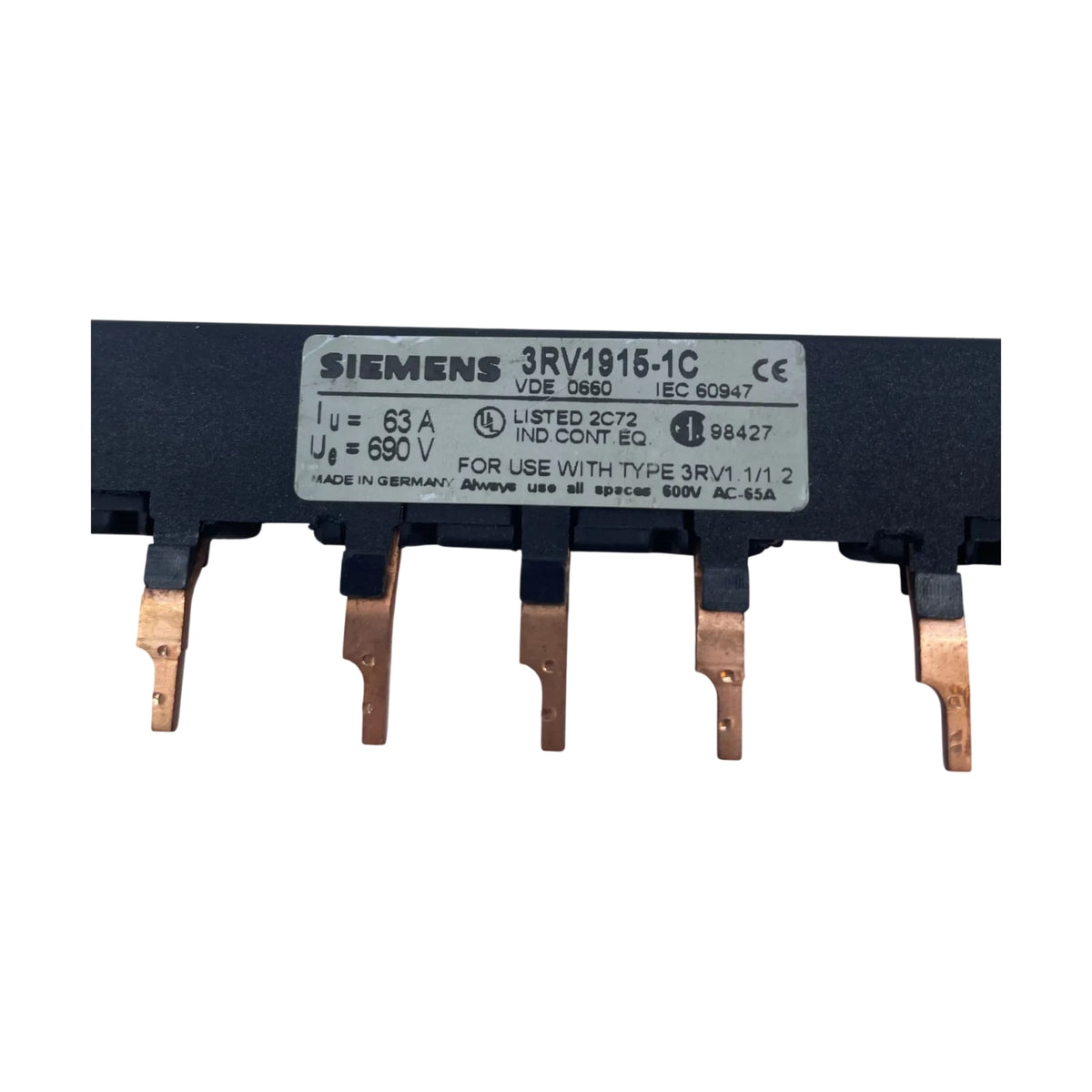 Siemens 3RV1915-1C 3-Phasen-Sammelschiene für 4 Leistungsschalter 3RV1 2 Stück