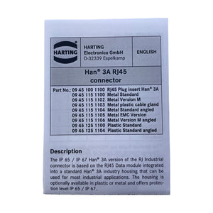 Harting Han 3A RJ45 Steckverbinder Set Metallhaube gerade IP65/IP67