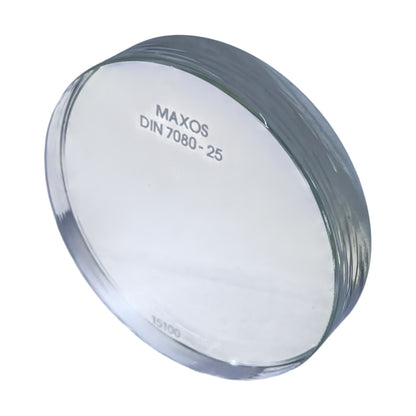 MAXOS DIN 7080-25 Borosilikat Rundschauglas Sicherheitsschauglas