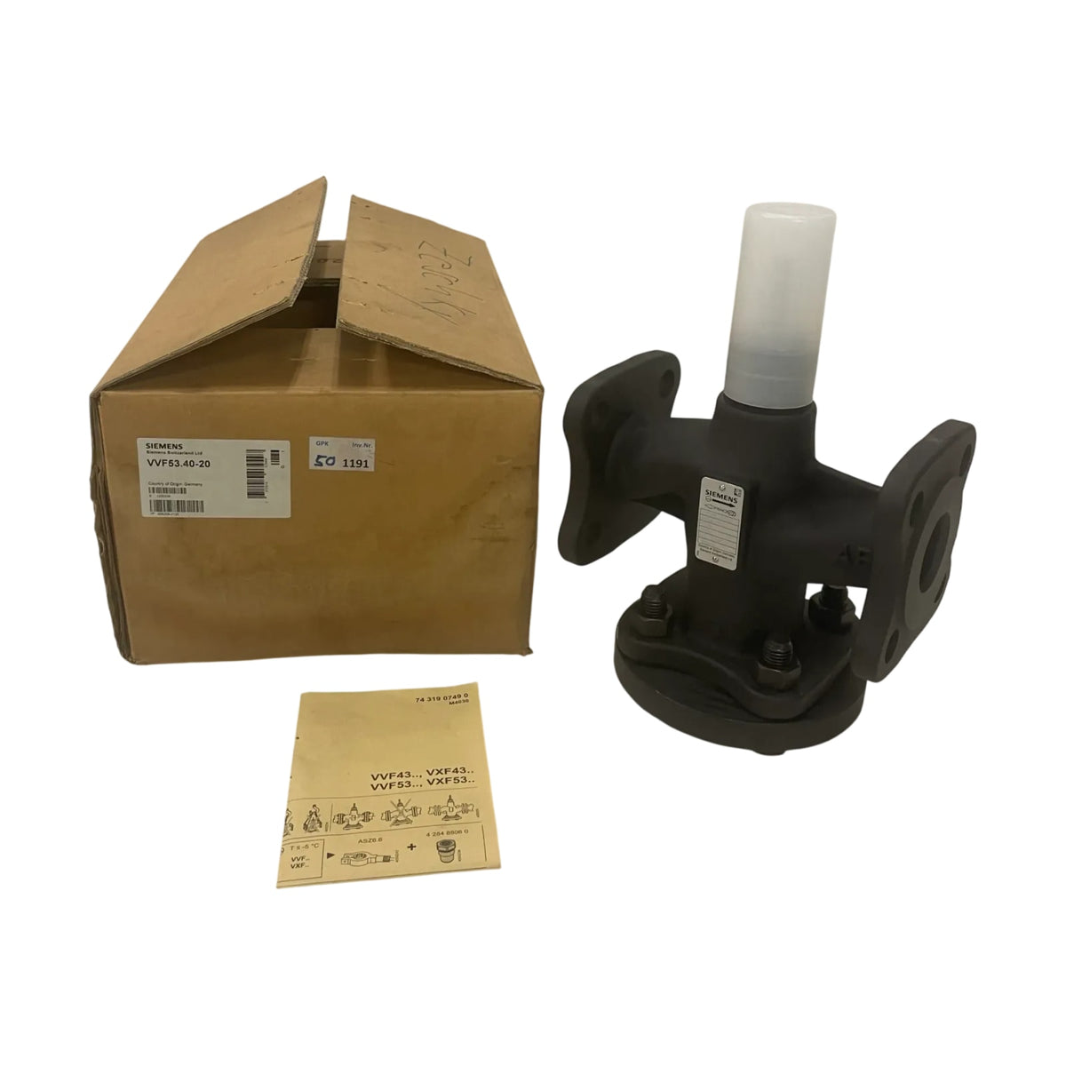 Siemens VVF53.40-20 Durchgangsventil Flansch DN40 kvs 20 PN25 Regelventil
