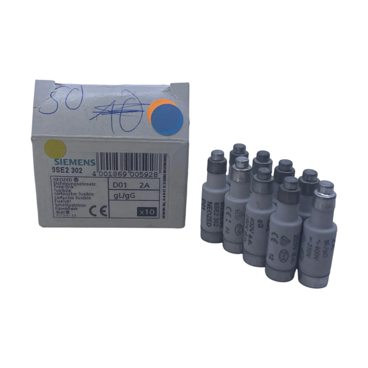 Siemens 5SE2302 NEOZED Sicherungseinsatz D01 2A gL/gG 400V 9 Stück