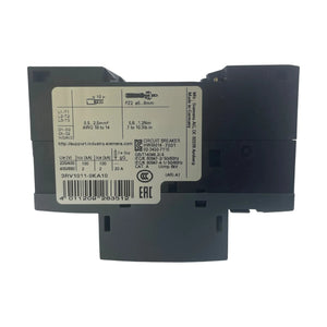 Siemens 3RV1011-0KA10 Leistungsschalter S00 0,9-1,25A Motorschutzschalter SIRIUS