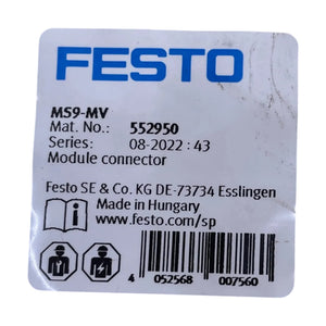 Festo MS9-MV 552950 Modulverbinder für Wartungseinheit MS9 Druckluft