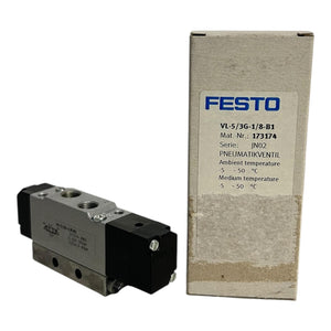 Festo Pneumatikventil Ventilfunktion 5/3 VL-5/3G-1/8-B1 173174 Festo Ventil