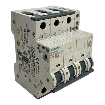 Siemens Leitungsschutzschalter 400V 10kA 3-polig C 10A T=70mm 5SY4310-7