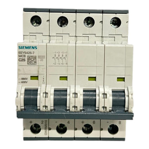 Siemens Leitungsschutzschalter Allstrom DC 880V AC 400V 10kA 4-polig 5SY5425-7