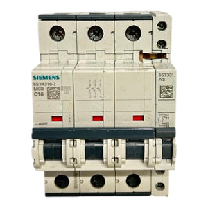 Siemens Leitungsschutzschalter 400V 10kA, 3-polig, C, 16A, T=70mm 5SY4316-7