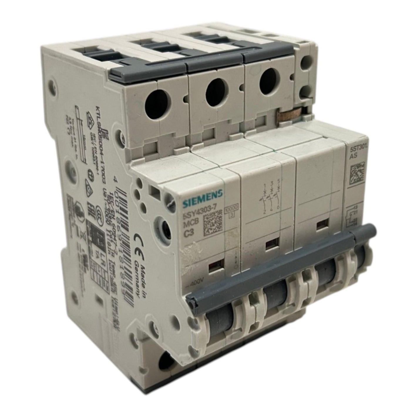 Siemens Leitungsschutzschalter 400V 10kA, 3-polig C, 3A, T=70mm 5SY4303-7