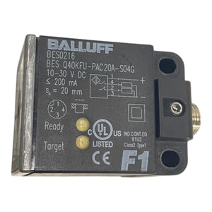 Balluff Induktiver Sensor Faktor 1 in quadratisch BES0216 BES Q40KFU-PAC20A-S04G