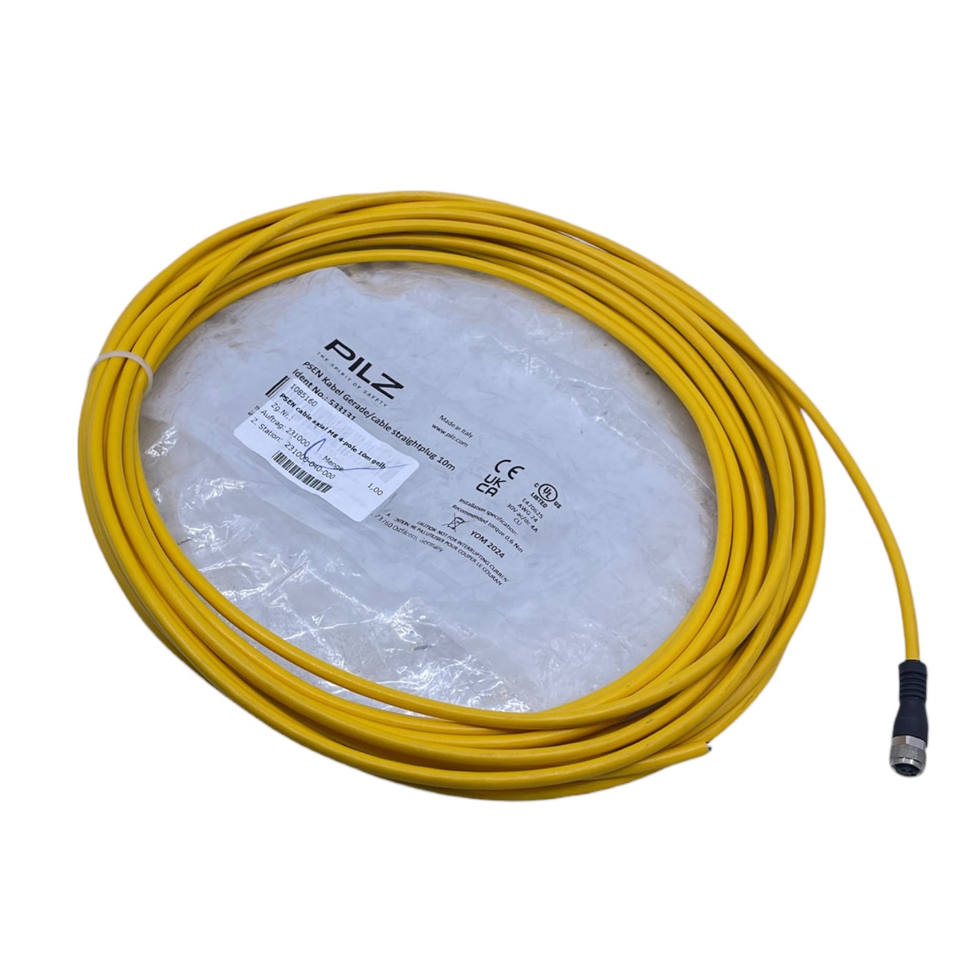 Pilz PSEN cable axial M8 4-pole 10m Ident. No. 533131 Anschlusskabel Industrie