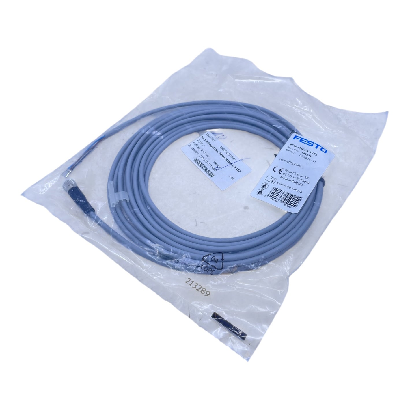Festo Verbindungsleitung Verbindungskabel Pneumatik NEBU-M8G3-K-5-LE3 541334