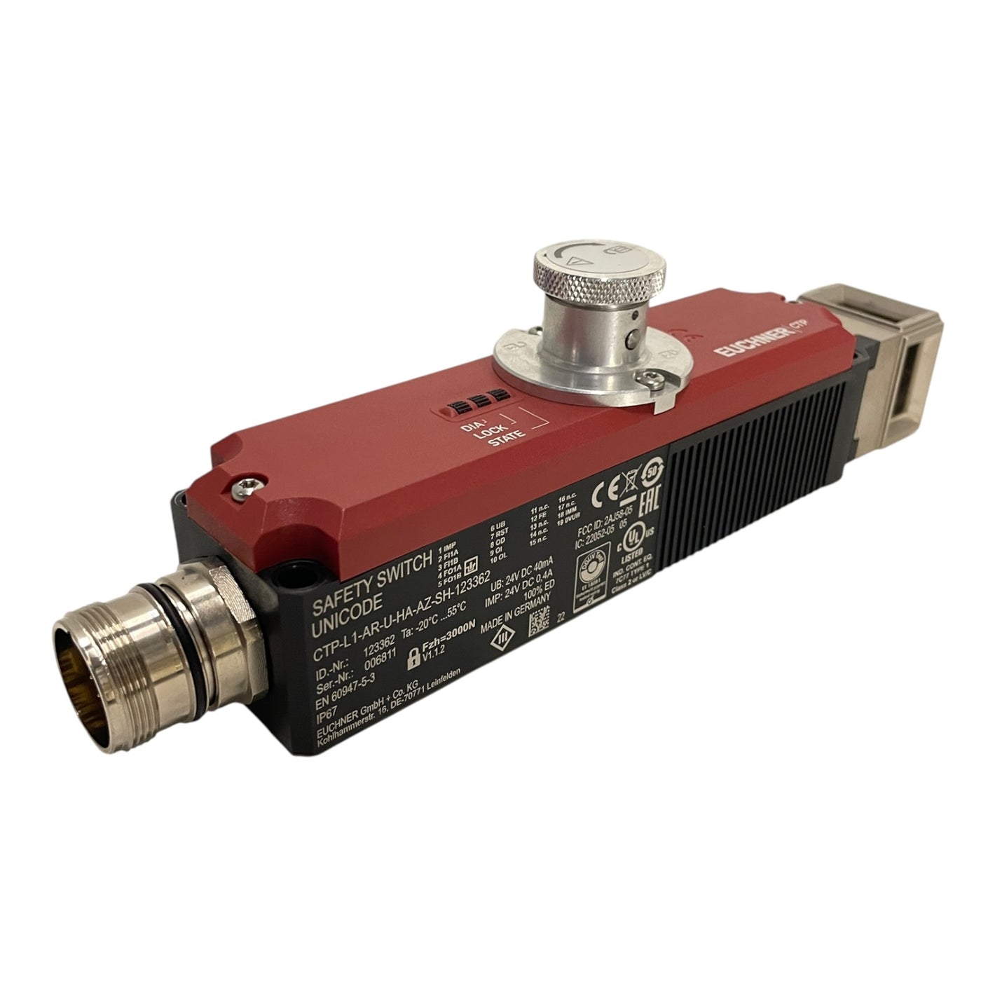 Euchner Sicherheitsschalter Zuhaltung Auswerteelekt. CTP-L1-AR-U-HA-AZ-SH-123362