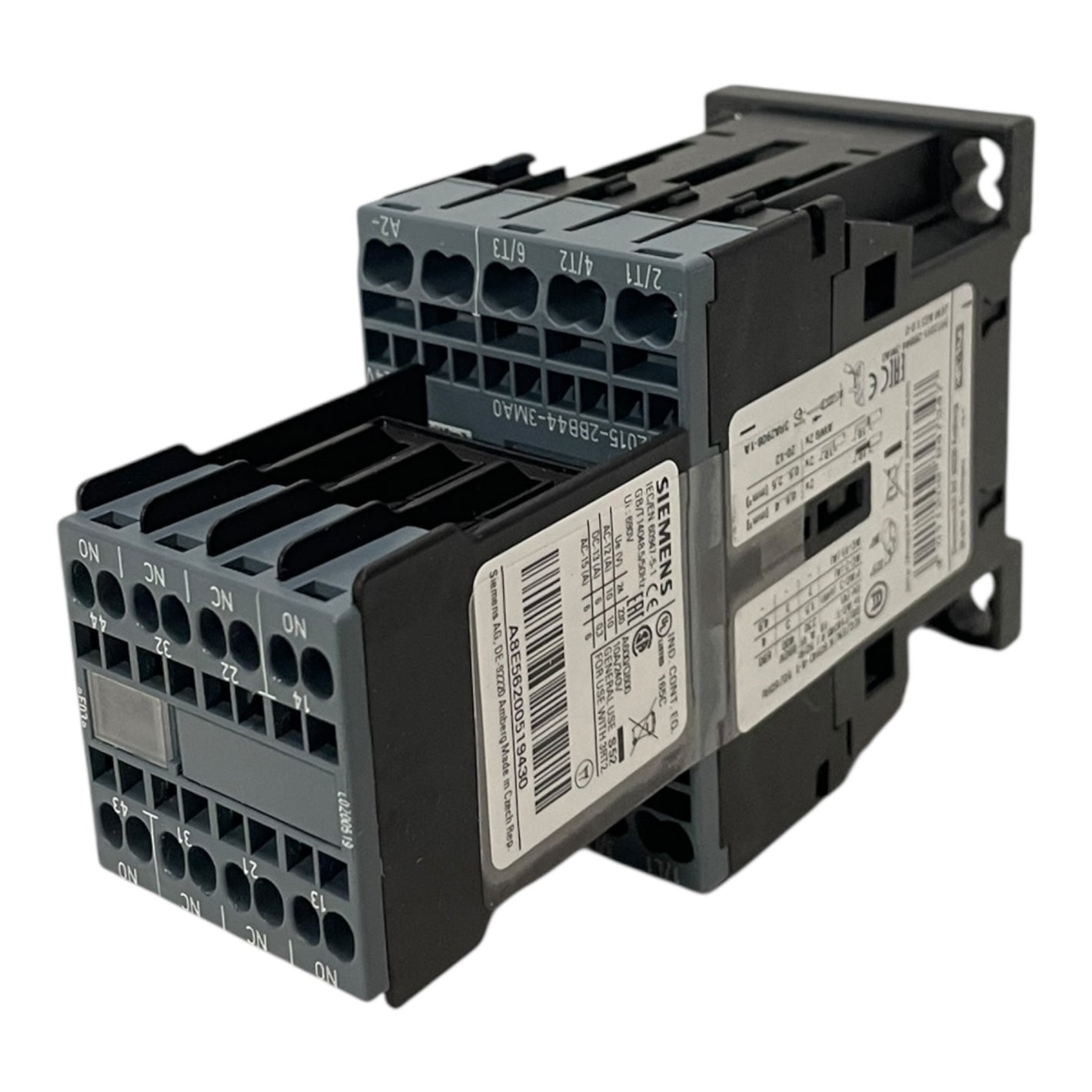 Siemens 3RT2015-2BB44-3MA0 Schütz S00 AC-3 7A 3kW 24V DC Federklemme Siemens