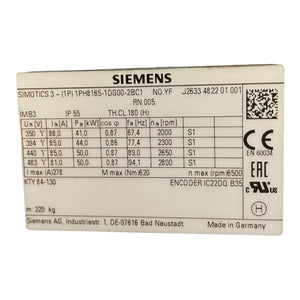 Siemens SIMOTICS M Kompakt-Asynchronmotor 1PH8165-1DG00-2BC1 Industrie Einsatz