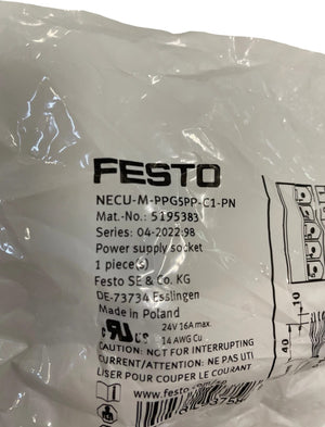 Festo Netzanschlussdose Pneumatik Industrie Festo NECU-M-PPG5PP-C1-PN 5195383