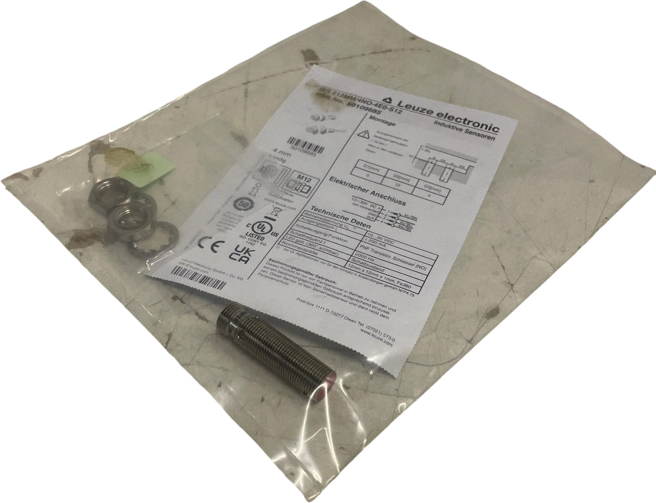 Leuze induktiver Näherungsschalter ISS 212MM/4NO-4E0-S12 50109685 Industrie