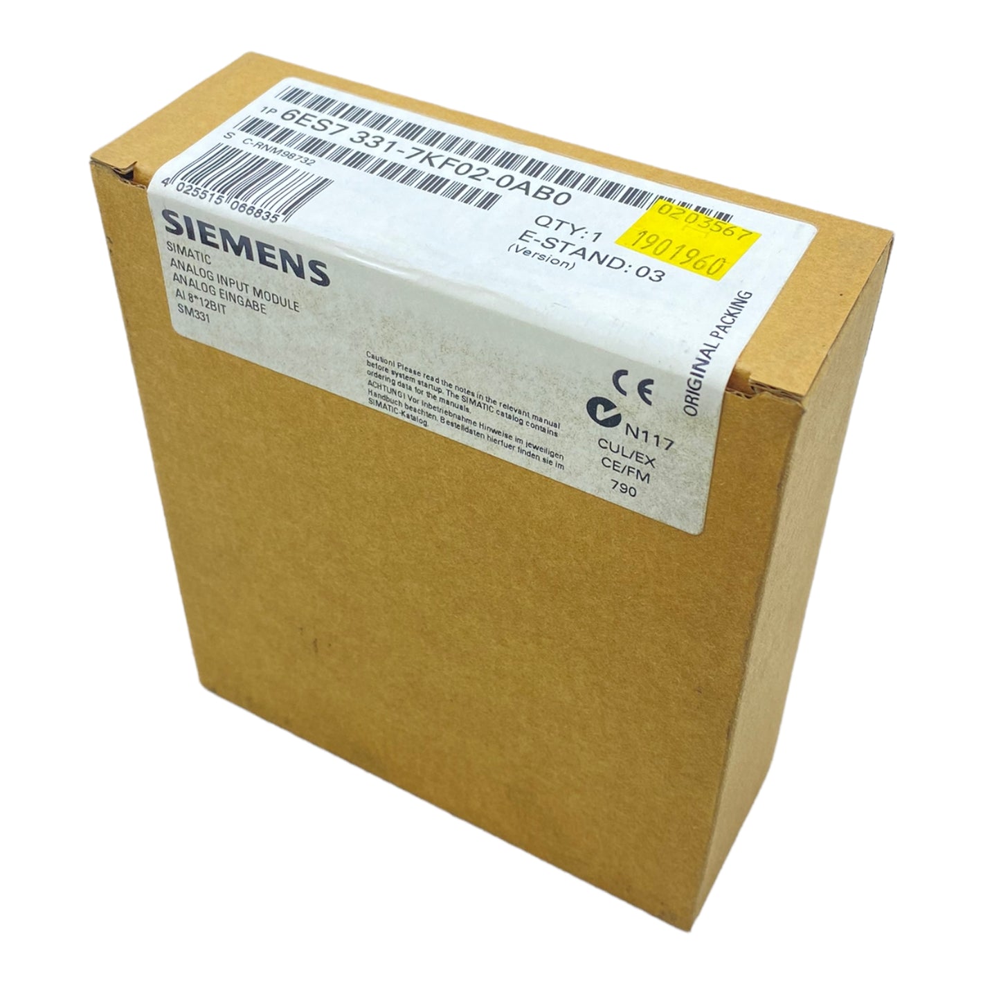 Kopie von Siemens 6ES7331-7KF02-0AB0 Analogeingabe SM 331 SIMATIC S7-300 potentialgetrennt