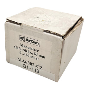 AirCom MA6302-C2 Manometer 160mbar G1/4 63mm Druckmessgeräte