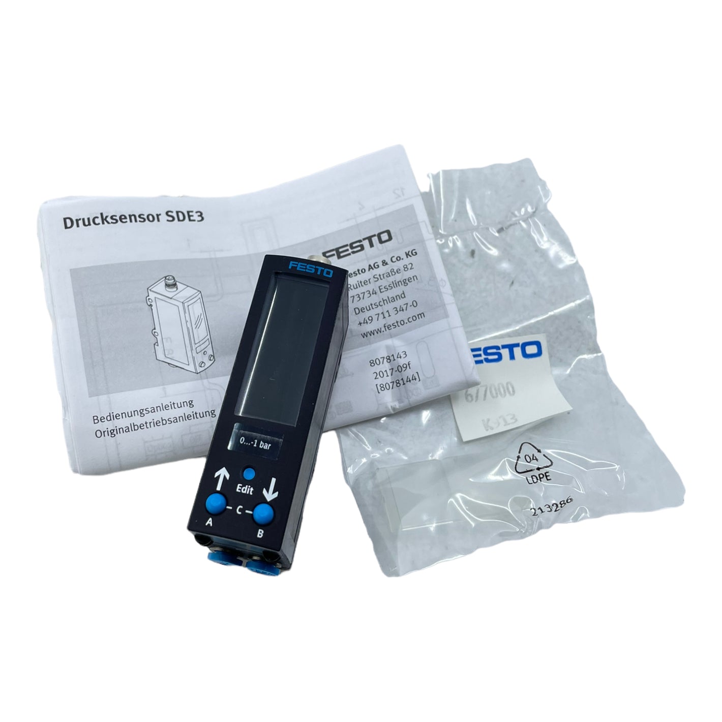Festo SDE3-V10-B-HQ4-2P-M8 Drucksensor 540196