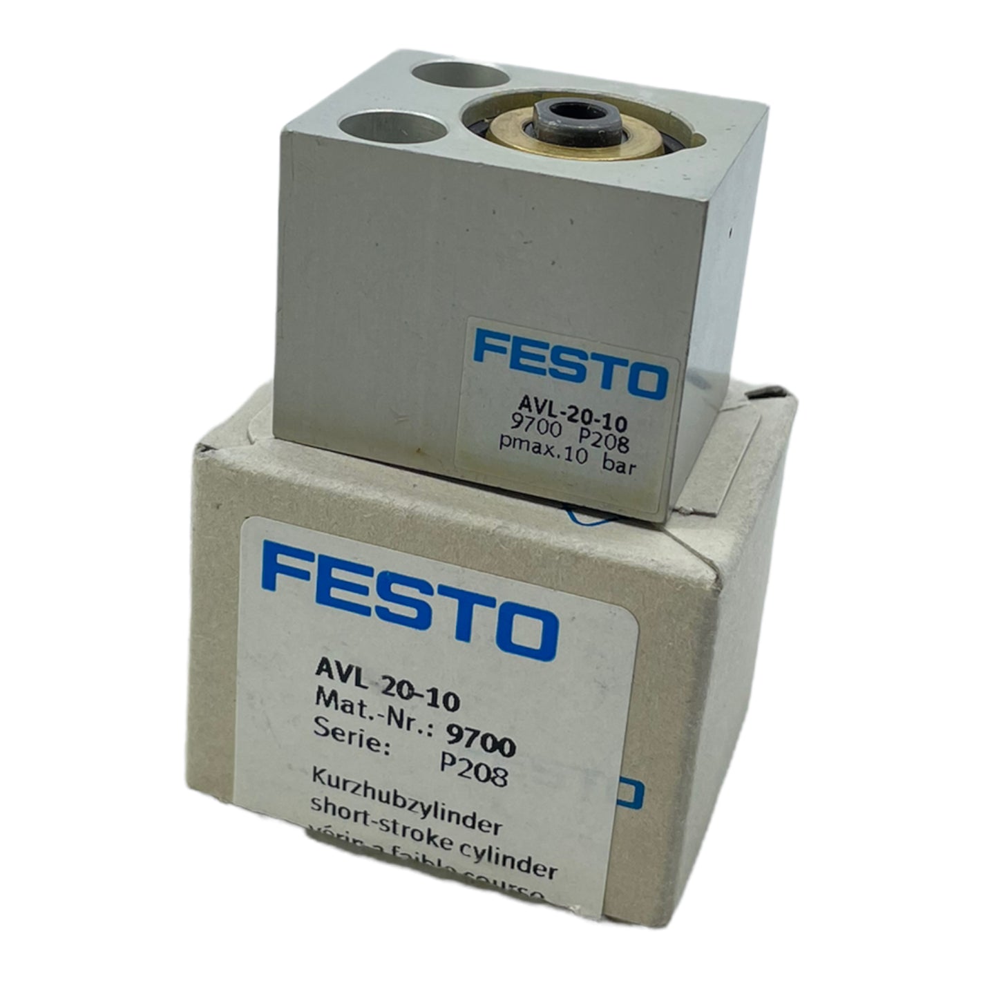 Festo AVL-20-10 Kurzhubzylinder 9700 Pneumatikzylinder pmax. 10bar