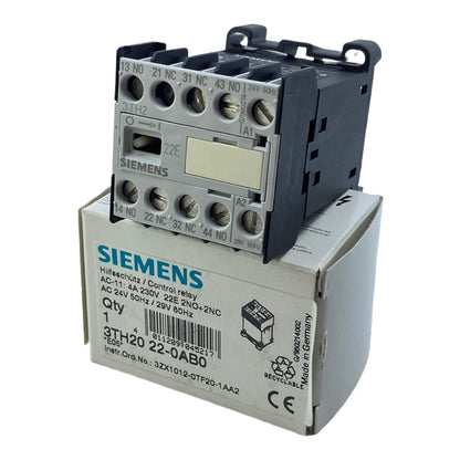 Siemens 3TH2022-0AB0 Hilfsschütz, AC 24V 50Hz/AC 29V 60Hz