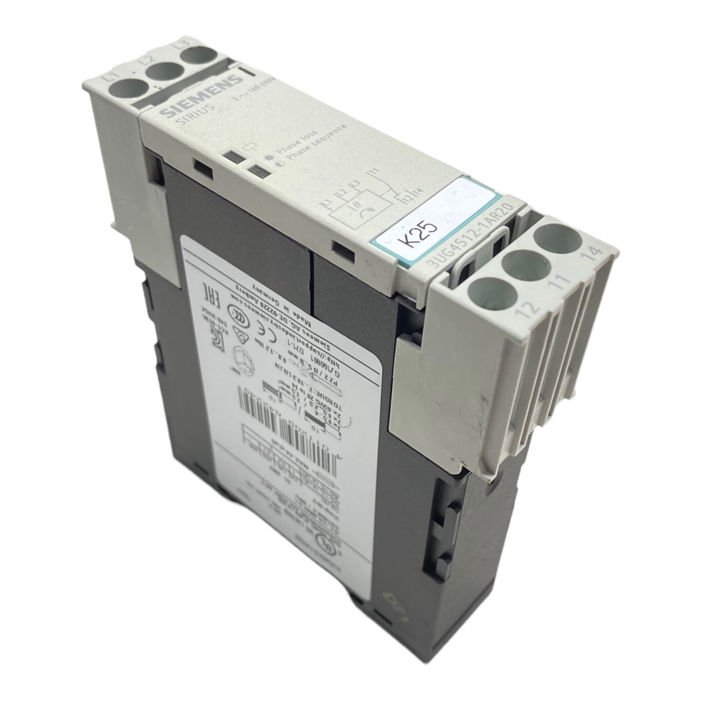 Siemens 3UG4512-1AR20 phase sequence monitoring 690V AC50 