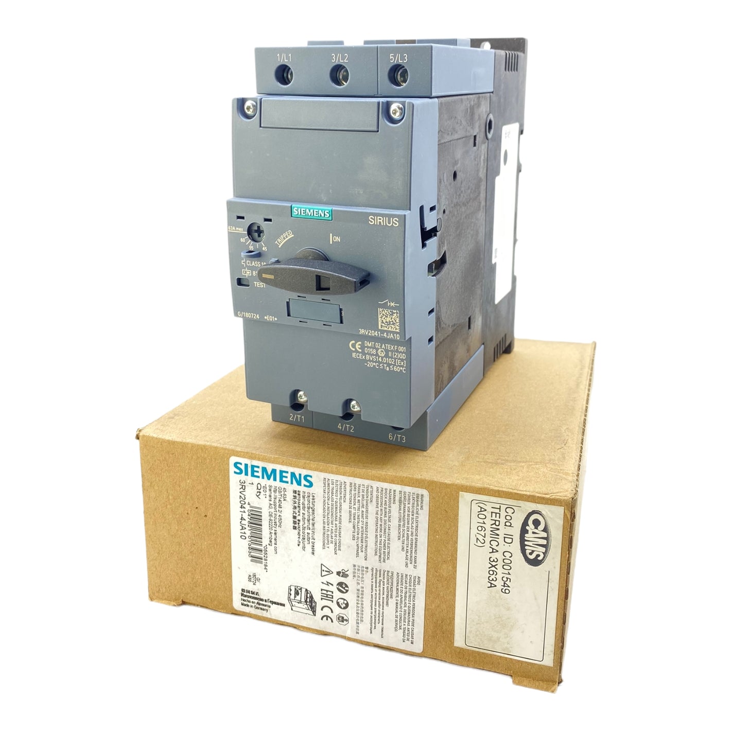 Siemens 3RV2041-4JA10 motor protection switch 45 - 63 A 