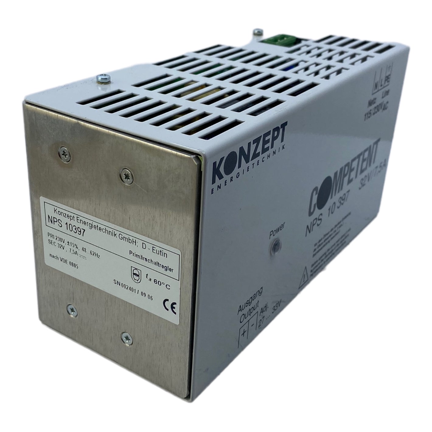 Konzept NPS10397 Primärschaltregler 115/230V AC 50/60Hz 32V DC/7,5A 4,0/2,2A