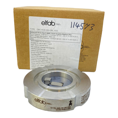 Elfab DSC-AGS-050-GRL-XXX Graphite Rupture Disc 50mm 0.26 BarG 