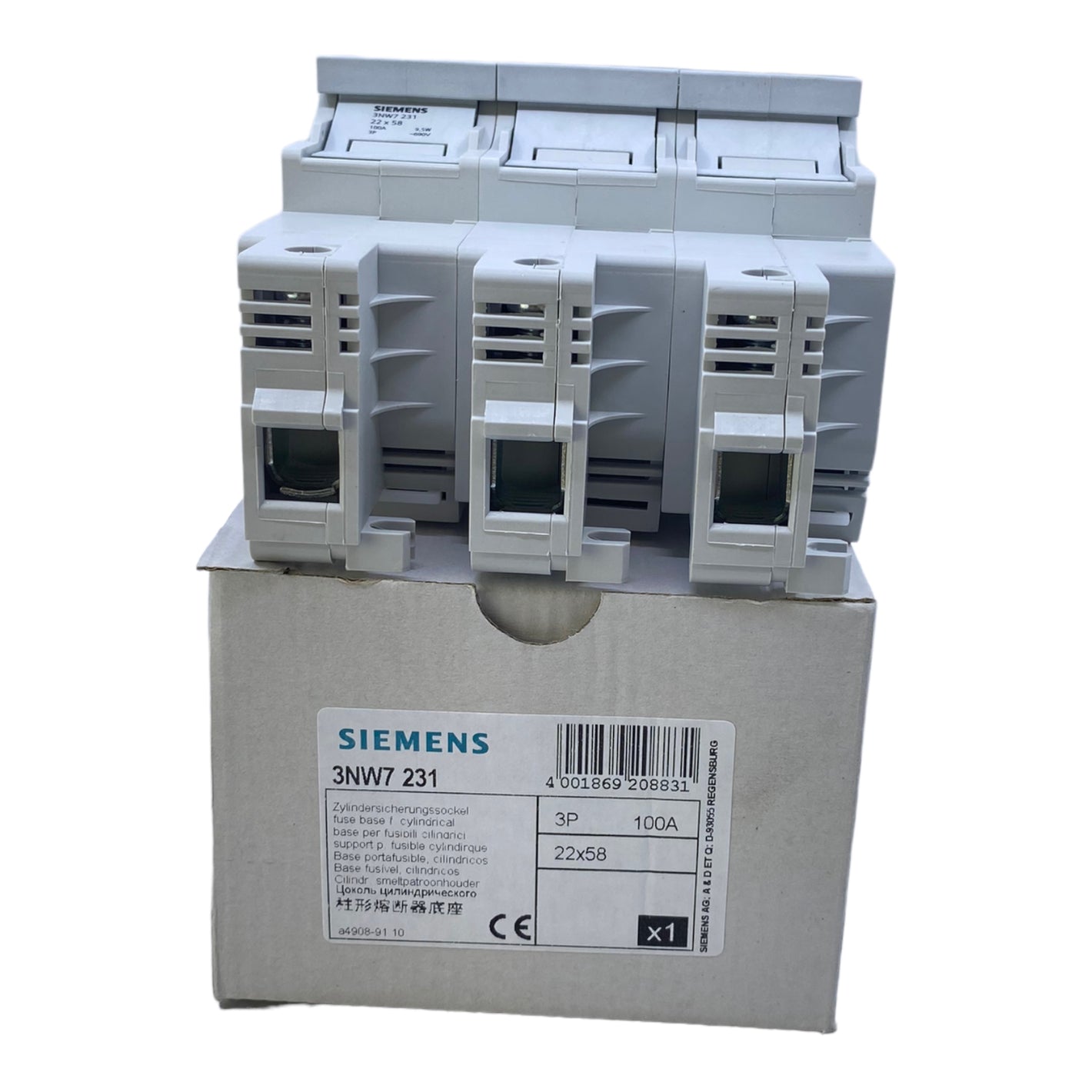 Siemens 3NW7231 fuse switch 3-pole 100 A Un AC: 690 V 