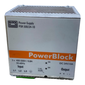 Block PSR500/24-10 Netzteil 3x 400-500V / 0,8A DC 24V/10A 50-60Hz