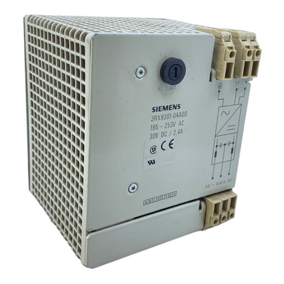 Siemens 3RX9301-0AA00 power supply 195 - 253V AC 30V DC / 2.4A 