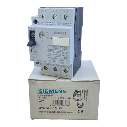 Siemens 3VU1300-1MG00 Leistungsschalter 1 - 1,6A 50/60Hz 415V