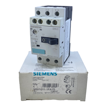 Siemens 3RV1011-1FA15 Leistungsschalter 3,5...5 A 3-polig  690V AC 50/60Hz