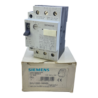 Siemens 3VU1300-1MN00 Leistungsschalter 14 - 20A 50/60Hz 415V