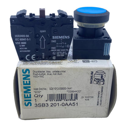 Siemens 3SB3201-0AA51 Drucktaster 400V AC12 10A / AC15 6A 230V