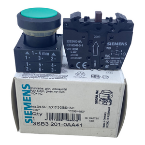 Siemens 3SB3201-0AA41 Drucktaster 400V AC12 10A AC15 6A 230V
