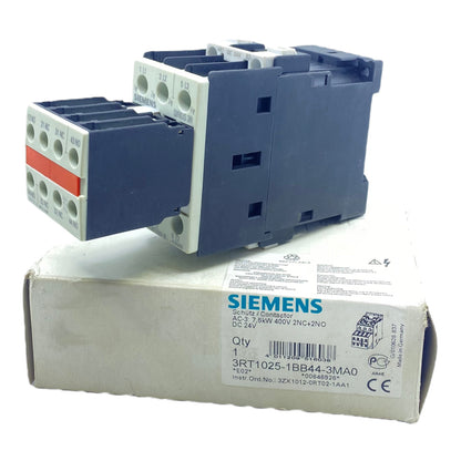 Siemens 3RT1025-1BB44-3MA0 Leistungsschütz AC-3 17 A, 7,5 kW 400V / DC 24V