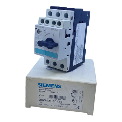 Siemens 3RV1021-4DA15 Leistungsschalter 20-25 A 1S+1Ö