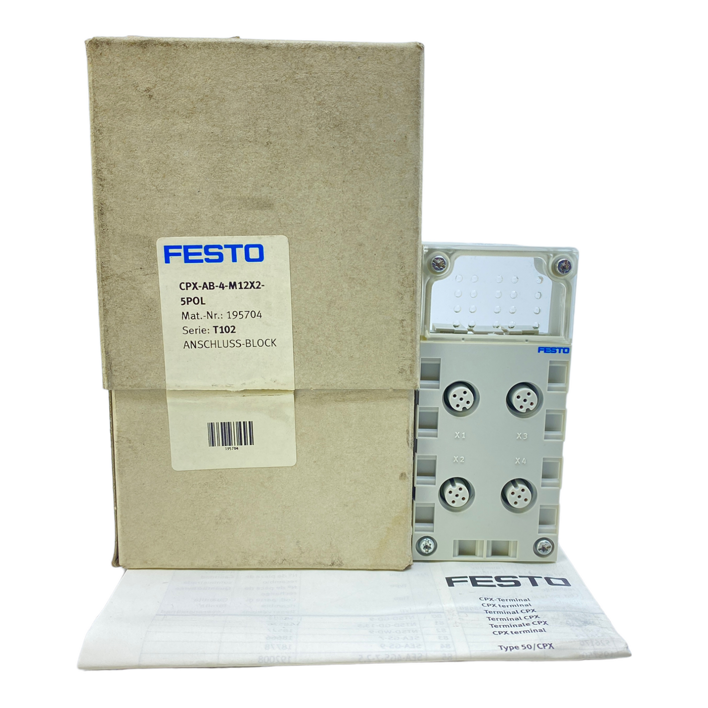 Festo CPX-AB-4-M12X2-5POL connection block 195704 5-pin 