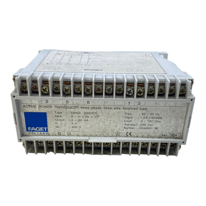 Faget EM169 power converter 6M3101 4 - 20 mA 5 A 400 V 45 - 65 Hz 