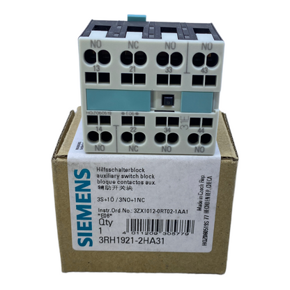 Siemens 3RH1921-2HA31 Hilfsschalterblock 4-polig 10A 240V