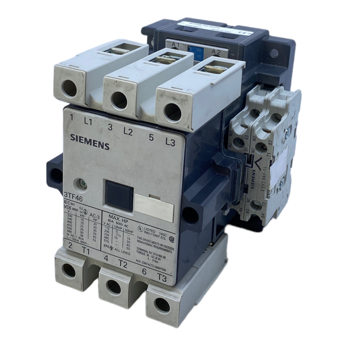Siemens 3TF4644-0AP0 Hilfsschütz 230/220V AC 50 Hz, 276/264V 60Hz