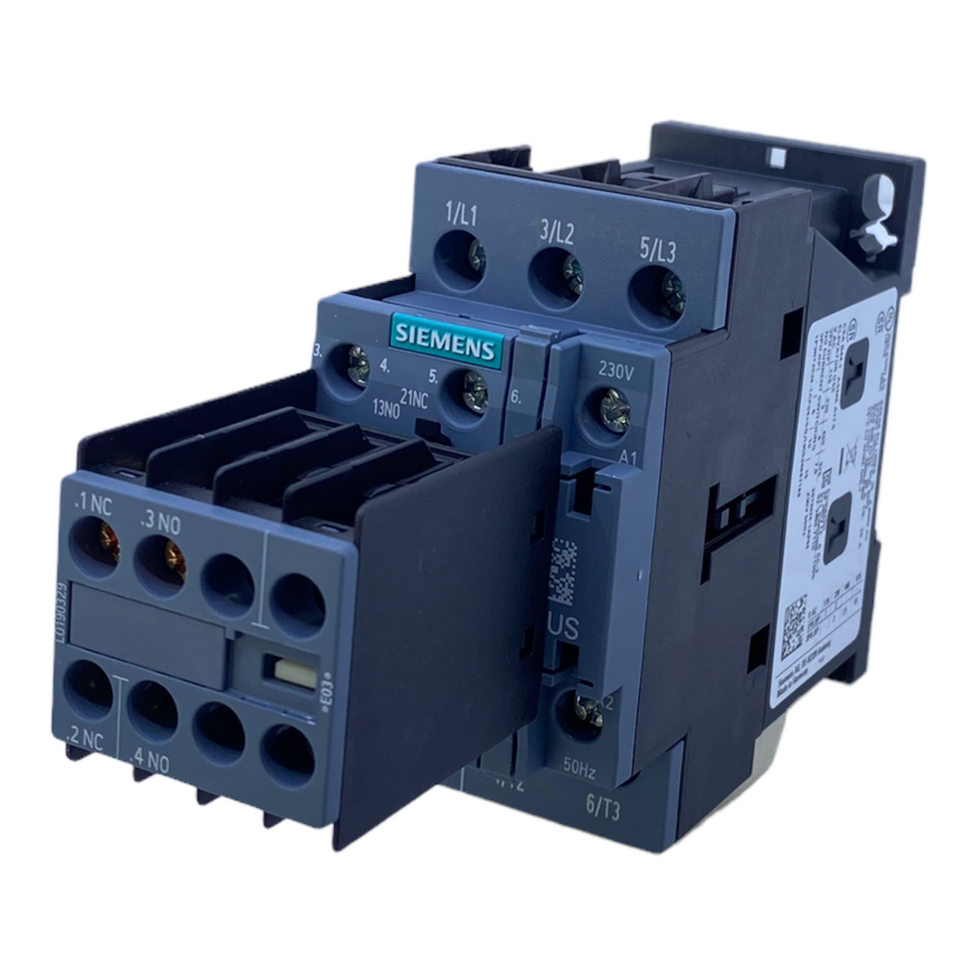 Siemens 3RT2024-1AP04 Leistungsschütz +3RH2911-1HA11 12A 5,5kW 400V 230V AC 50Hz