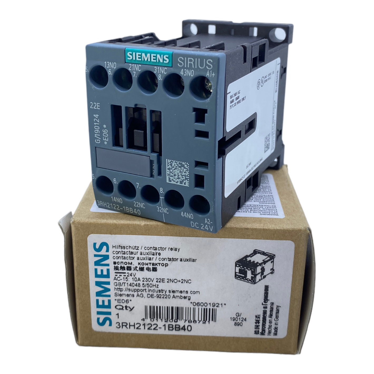 Siemens 3RH2122-1BB40 Hilfsschütz 2S+2Ö 24V DC