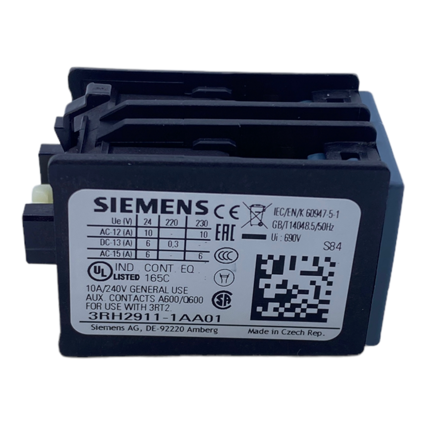Siemens 3RH2911-1AA01 Hilfsschalter frontseitig 1-polig 10A 240V