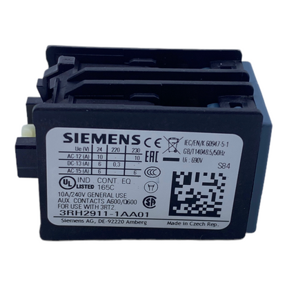 Siemens 3RH2911-1AA01 auxiliary switch on the front 1-pole 10A 240V 