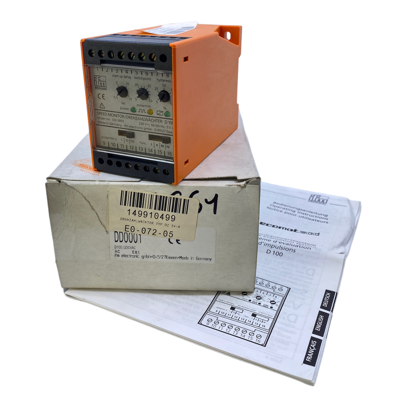 ifm DD0001 Drehzahlwächter 230VAC 50/60 Hz