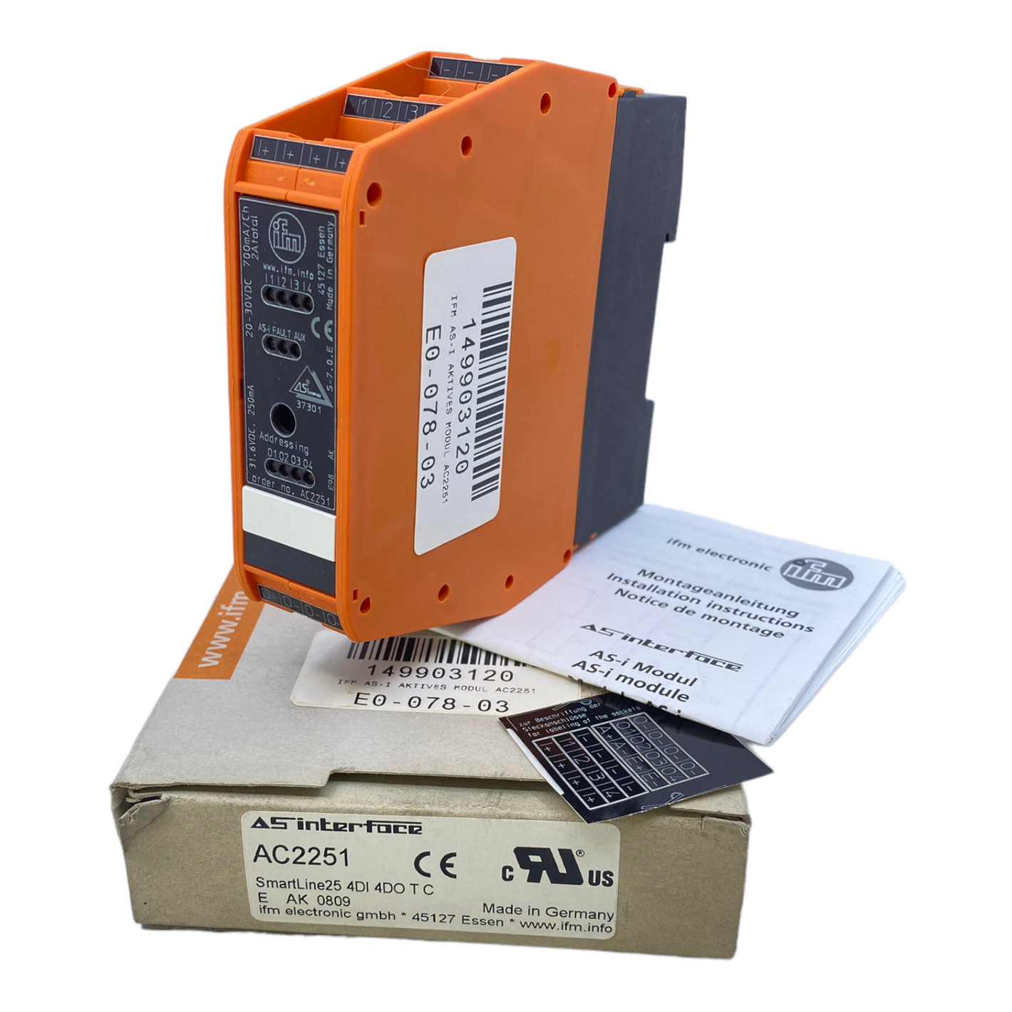 ifm AC2251 AS-Interface Schaltschrankmodul 26,5...31,6V DC 250 mA