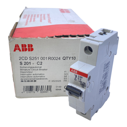 ABB S201-C2 Sicherungsautomat 2A 230V AC 50-60Hz VE: 10stk